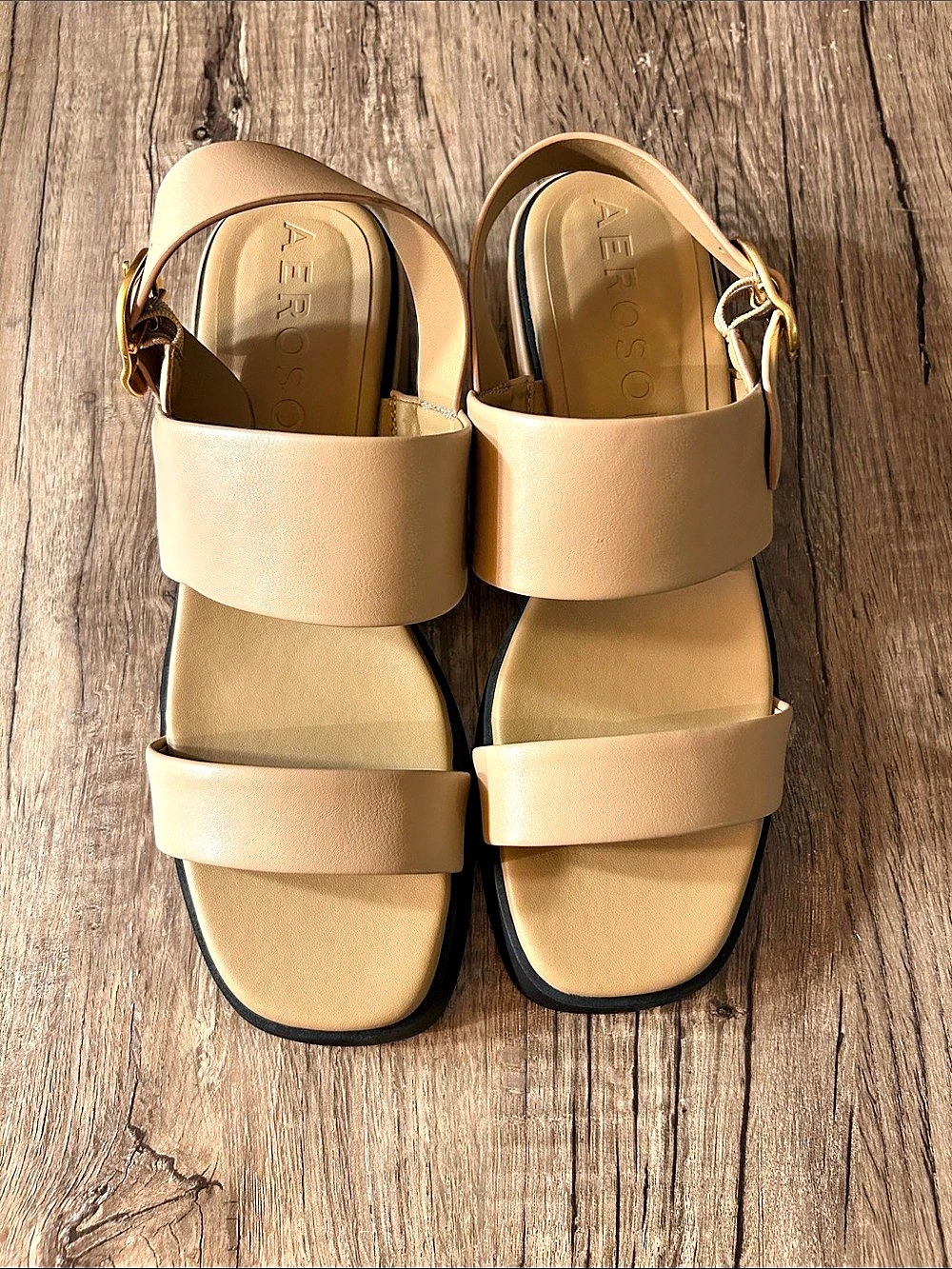 Aerosoles Platform Buckle Sandals in Brown Like New